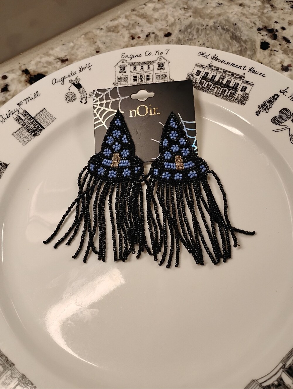 Witch Hat Sead Bead Drop Earrings.